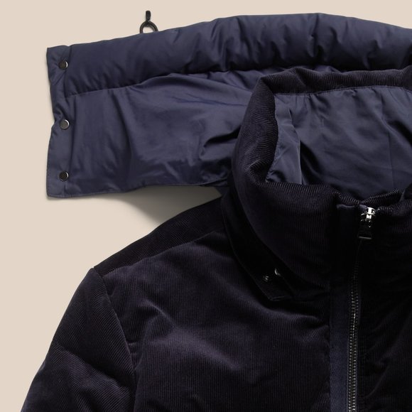 Banana Republic Corduroy Puffer Coat size XXL Navy - Picture 5 of 6